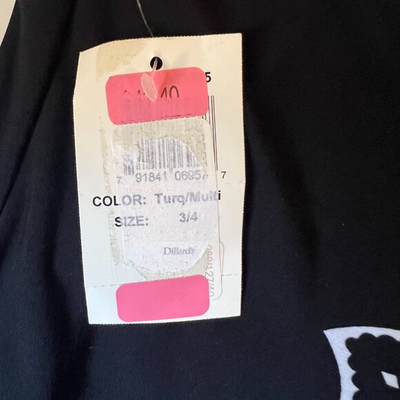 B. Darlin Black Halter Dress with Turquoise Beaded Neckline – Size 3/4 - Picture 7 of 8